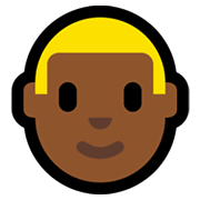 👱🏾‍♂️ Emoji Mann: mitteldunkle Hautfarbe, blond Microsoft Windows 11.