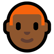 Emoji 👨🏾‍🦰 Uomo: Carnagione Abbastanza Scura E Capelli Rossi su Microsoft Windows 11.