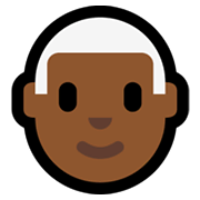Emoji 👨🏾‍🦳 Uomo: Carnagione Abbastanza Scura E Capelli Bianchi su Microsoft Windows 11.