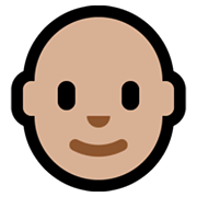 👨🏼‍🦲 Emoji Mann: mittelhelle Hautfarbe, Glatze Microsoft Windows 11.