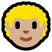 👨🏼‍🦱 Emoji Homem: Pele Morena Clara E Cabelo Cacheado na Microsoft Windows 11.