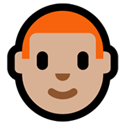 👨🏼‍🦰 Emoji Homem: Pele Morena Clara E Cabelo Vermelho na Microsoft Windows 11.