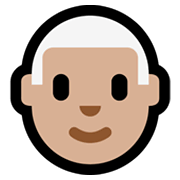 👨🏼‍🦳 Emoji Mann: mittelhelle Hautfarbe, weißes Haar Microsoft Windows 11.