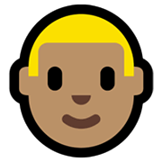 👱🏽‍♂️ Emoji Homem: Pele Morena E Cabelo Loiro na Microsoft Windows 11.
