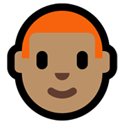 Emoji 👨🏽‍🦰 Uomo: Carnagione Olivastra E Capelli Rossi su Microsoft Windows 11.