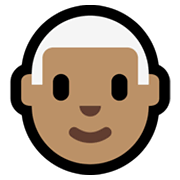 Emoji 👨🏽‍🦳 Uomo: Carnagione Olivastra E Capelli Bianchi su Microsoft Windows 11.