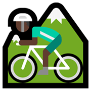 🚵🏿‍♂️ Emoji Hombre En Bicicleta De Montaña: Tono De Piel Oscuro en Microsoft Windows 11.