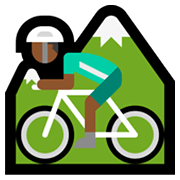 Emoji 🚵🏾‍♂️ Ciclista Uomo Di Mountain Bike: Carnagione Abbastanza Scura su Microsoft Windows 11.