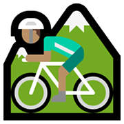 🚵🏽‍♂️ Emoji Hombre En Bicicleta De Montaña: Tono De Piel Medio en Microsoft Windows 11.