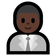 👨🏿‍💼 Emoji Oficinista Hombre: Tono De Piel Oscuro en Microsoft Windows 11.