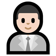 Emoji 👨🏻‍💼 Impiegato: Carnagione Chiara su Microsoft Windows 11.