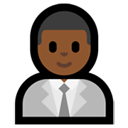 👨🏾‍💼 Emoji Oficinista Hombre: Tono De Piel Oscuro Medio en Microsoft Windows 11.