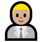 👨🏼‍💼 Emoji Büroangestellter: mittelhelle Hautfarbe Microsoft Windows 11.