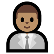 👨🏽‍💼 Emoji Oficinista Hombre: Tono De Piel Medio en Microsoft Windows 11.