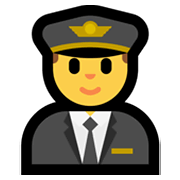 👨‍✈️ Emoji Piloto Hombre en Microsoft Windows 11.