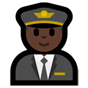 👨🏿‍✈️ Emoji Piloto Hombre: Tono De Piel Oscuro en Microsoft Windows 11.