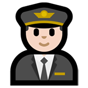 👨🏻‍✈️ Emoji Piloto Hombre: Tono De Piel Claro en Microsoft Windows 11.
