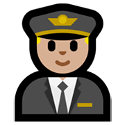 Emoji 👨🏼‍✈️ Pilota Uomo: Carnagione Abbastanza Chiara su Microsoft Windows 11.