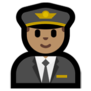 Émoji 👨🏽‍✈️ Pilote Homme : Peau Légèrement Mate sur Microsoft Windows 11.
