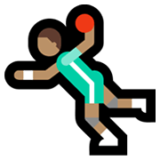 🤾🏽‍♂️ Emoji Hombre Jugando Al Balonmano: Tono De Piel Medio en Microsoft Windows 11.