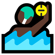 🤽🏿‍♂️ Emoji Hombre Jugando Al Waterpolo: Tono De Piel Oscuro en Microsoft Windows 11.
