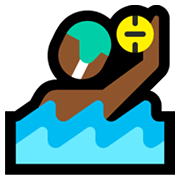 🤽🏾‍♂️ Emoji Homem Jogando Polo Aquático: Pele Morena Escura na Microsoft Windows 11.