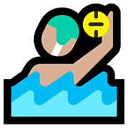 🤽🏼‍♂️ Emoji Hombre Jugando Al Waterpolo: Tono De Piel Claro Medio en Microsoft Windows 11.
