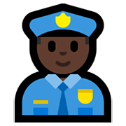 👮🏿‍♂️ Emoji Policial Homem: Pele Escura na Microsoft Windows 11.