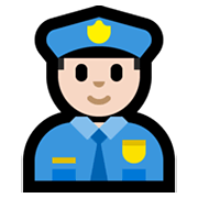 Émoji 👮🏻‍♂️ Policier : Peau Claire sur Microsoft Windows 11.