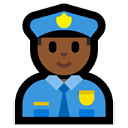 👮🏾‍♂️ Emoji Policial Homem: Pele Morena Escura na Microsoft Windows 11.