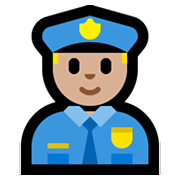 👮🏼‍♂️ Emoji Agente De Policía Hombre: Tono De Piel Claro Medio en Microsoft Windows 11.