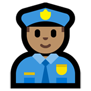 👮🏽‍♂️ Emoji Polizist: mittlere Hautfarbe Microsoft Windows 11.