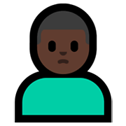 🙎🏿‍♂️ Emoji Hombre Haciendo Pucheros: Tono De Piel Oscuro en Microsoft Windows 11.