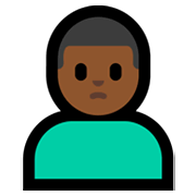 Emoji 🙎🏾‍♂️ Uomo Imbronciato: Carnagione Abbastanza Scura su Microsoft Windows 11.