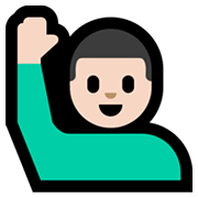 🙋🏻‍♂️ Emoji Mann mit erhobenem Arm: helle Hautfarbe Microsoft Windows 11.