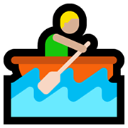 Emoji 🚣🏼‍♂️ Uomo In Barca A Remi: Carnagione Abbastanza Chiara su Microsoft Windows 11.