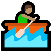 Émoji 🚣🏽‍♂️ Rameur Dans Une Barque : Peau Légèrement Mate sur Microsoft Windows 11.