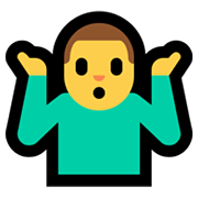 Emoji 🤷‍♂️ Uomo Che Scrolla Le Spalle su Microsoft Windows 11.