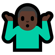 🤷🏿‍♂️ Emoji schulterzuckender Mann: dunkle Hautfarbe Microsoft Windows 11.