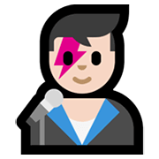 👨🏻‍🎤 Emoji Cantor: Pele Clara na Microsoft Windows 11.
