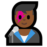 👨🏾‍🎤 Emoji Cantor: Pele Morena Escura na Microsoft Windows 11.