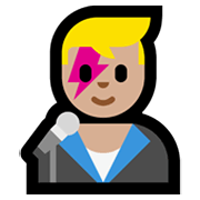 Emoji 👨🏼‍🎤 Cantante Uomo: Carnagione Abbastanza Chiara su Microsoft Windows 11.