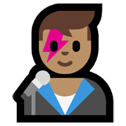 👨🏽‍🎤 Emoji Cantor: Pele Morena na Microsoft Windows 11.