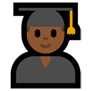 👨🏾‍🎓 Emoji Estudante: Pele Morena Escura na Microsoft Windows 11.