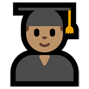 👨🏽‍🎓 Emoji Estudante: Pele Morena na Microsoft Windows 11.