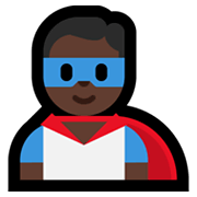 Emoji 🦸🏿‍♂️ Supereroe Uomo: Carnagione Scura su Microsoft Windows 11.