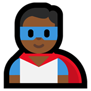 Emoji 🦸🏾‍♂️ Supereroe Uomo: Carnagione Abbastanza Scura su Microsoft Windows 11.