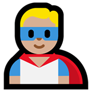 🦸🏼‍♂️ Emoji Homem Super-herói: Pele Morena Clara na Microsoft Windows 11.