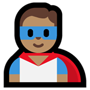 🦸🏽‍♂️ Emoji Superhéroe: Tono De Piel Medio en Microsoft Windows 11.