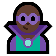 Emoji 🦹🏿‍♂️ Supercattivo Uomo: Carnagione Scura su Microsoft Windows 11.